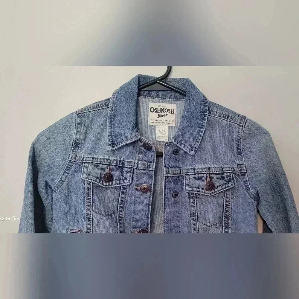 OshKosh B'gosh Kids Classic 100% Cotton Trucker Denim jean Jacket